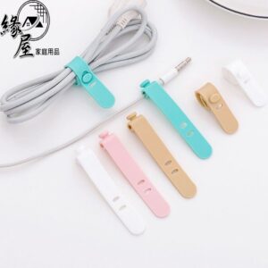 粉彩小兔矽膠充電線整理帶4個【緣屋百貨】天天出貨 電線整理 矽膠整理帶 耳機收納袋 矽膠收線帶 線頭整理帶 整理束帶