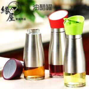 優得法式旋轉油醋罐300ml【緣屋百貨】天天出貨 醬油罐 油醋醬 玻璃瓶身 調味罐 油罐  米酒罐 調味罐 油罐 醋罐